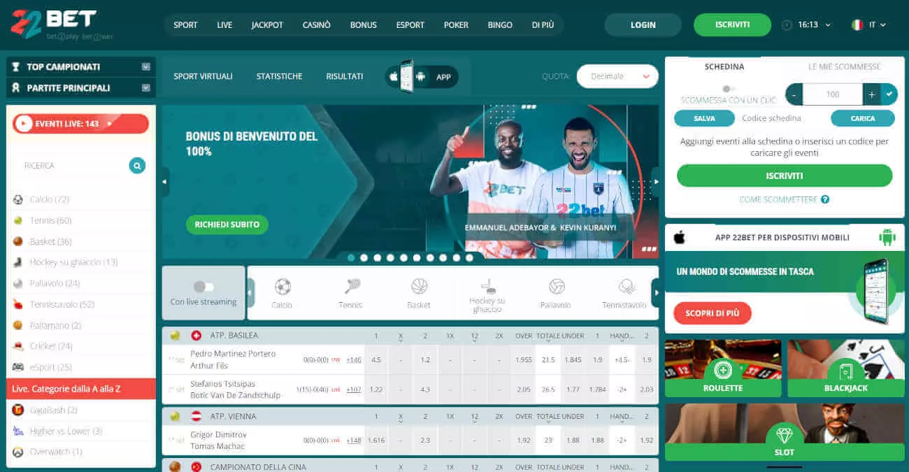 22bet bonus senza deposito TOC 3