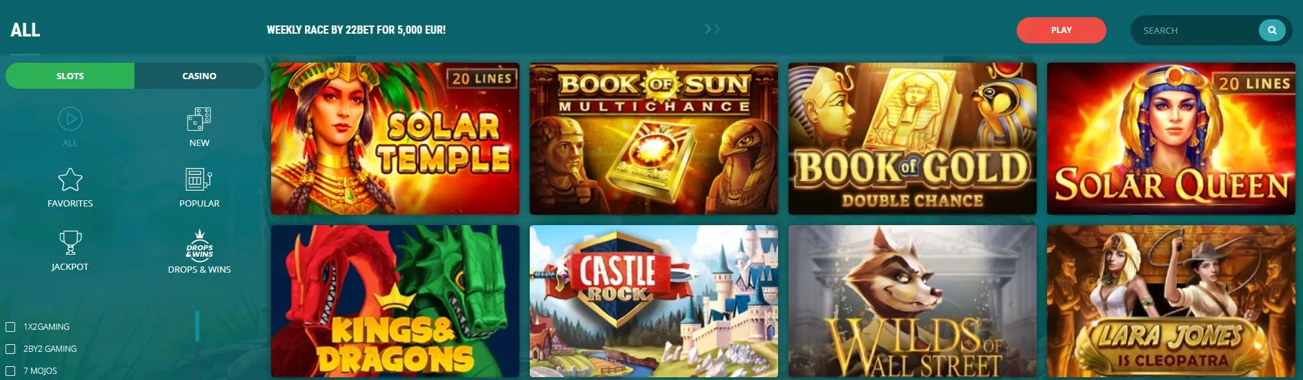 22bet casino​ TOC 2