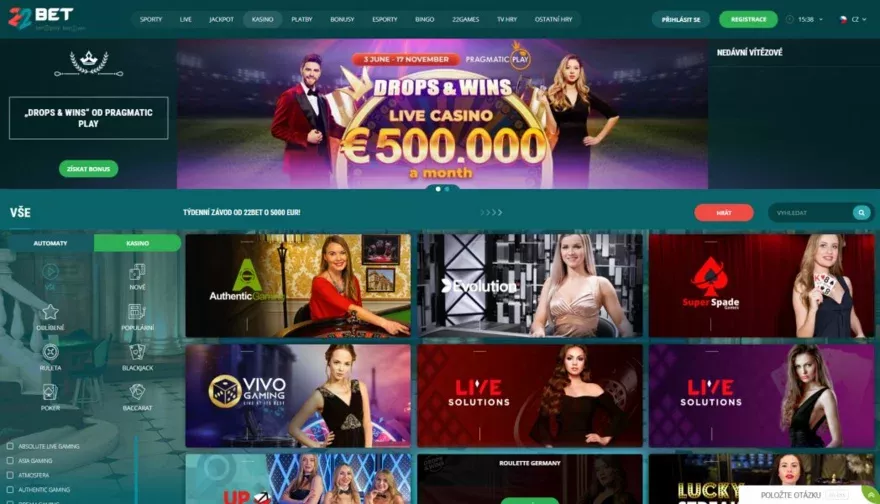 22bet sázení TOC 5